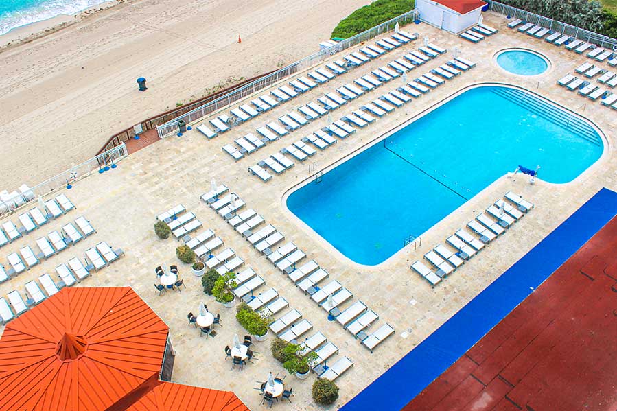 This is an image of the hotel pool area.